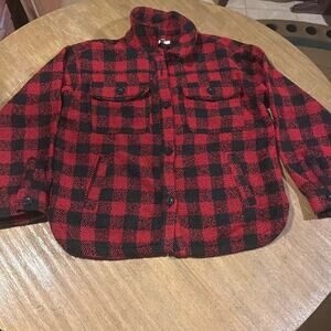 NEW Maurices Red Buffalo Plaid Short Shacket​ Women’s Sz Medium